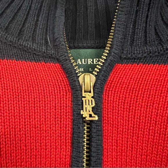 - Ralph Lauren blue and red striped rugby sweater Sz M - Picture 2 of 6